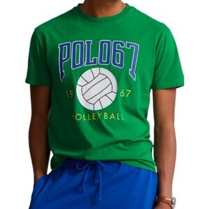 Polo Ralph Lauren Classic Fit Jersey Graphic T-Shirt 2XL TShirt Green Blue White